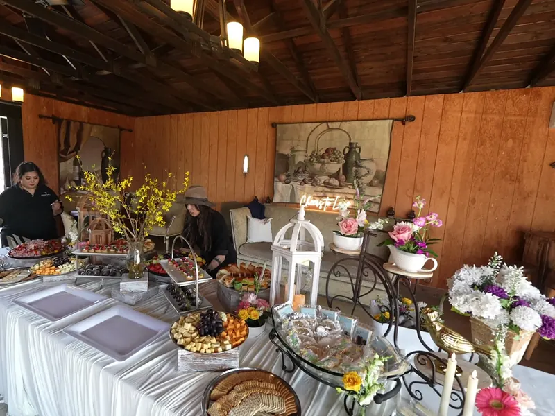 Grazing table of cheeses, fruit, and cured meats for a Willow Glen gathering